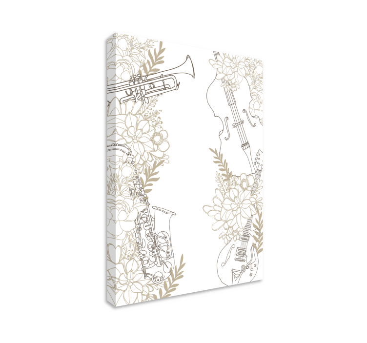 Tableau musique instruments floraux - TenStickers