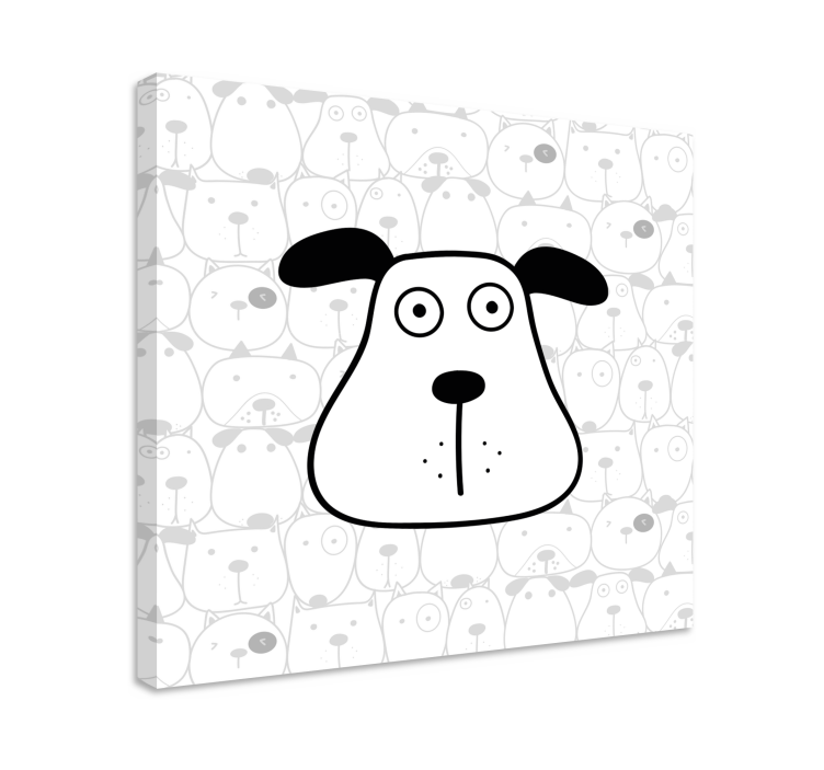 Tableau chiens tête de chien en dessin animé - TenStickers