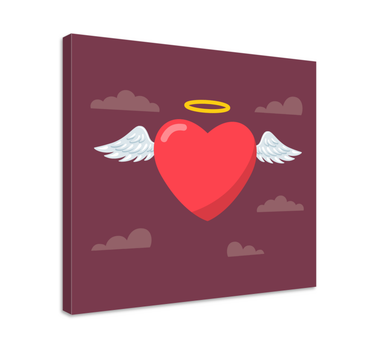 Tableau art symbole du cœur d'ange - TenStickers