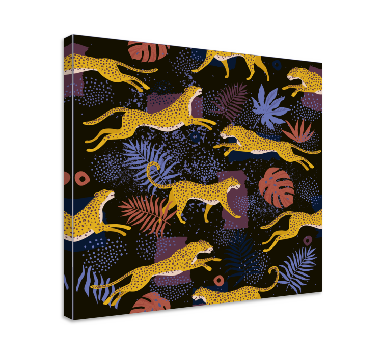 Tableau chiens chiens jaunes qui sautent - TenStickers