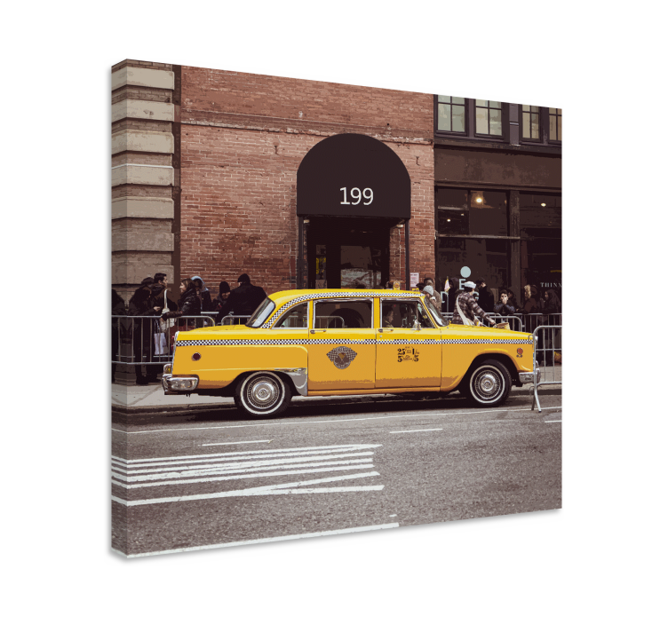 Tableau villes et pays taxi jaune - TenStickers