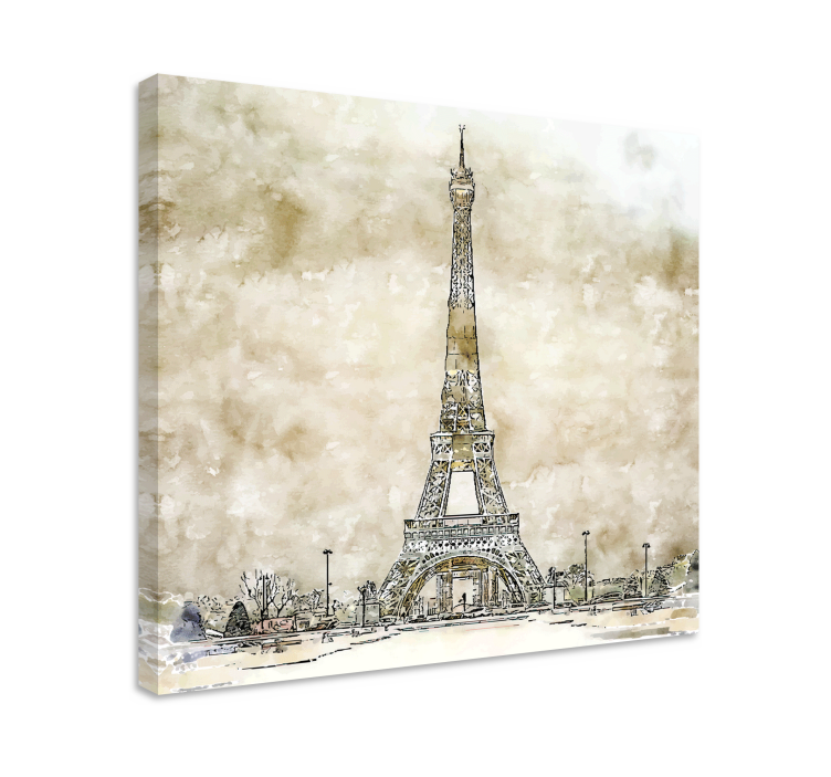 Tableau villes et pays croquis de la tour eiffel - TenStickers
