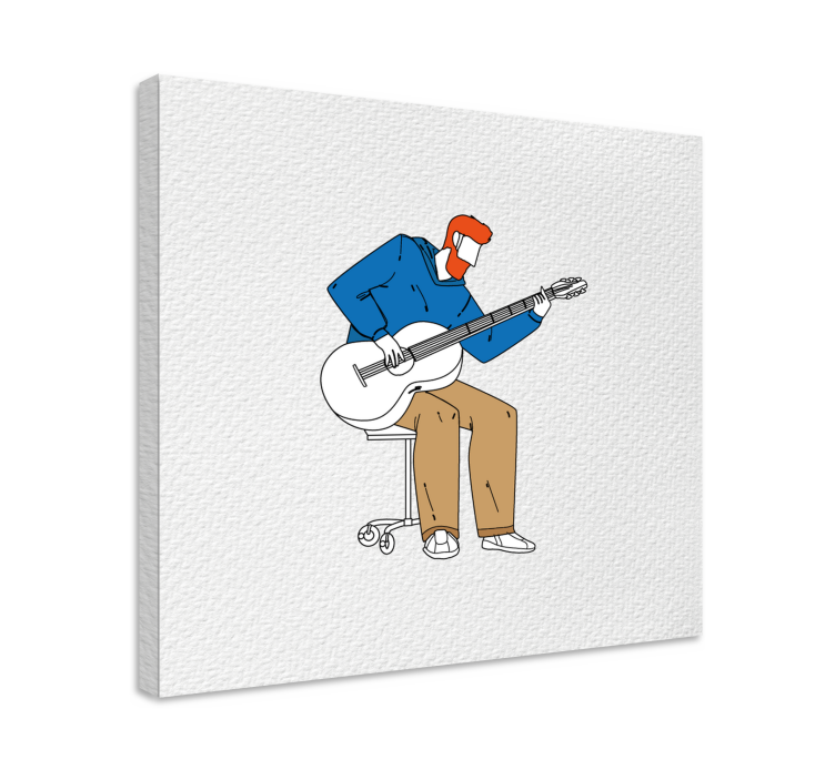 Tableau musique guitariste en pleine performance - TenStickers