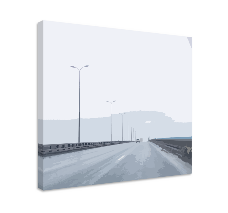 Tableau villes et pays vue urbaine sur autoroute - TenStickers