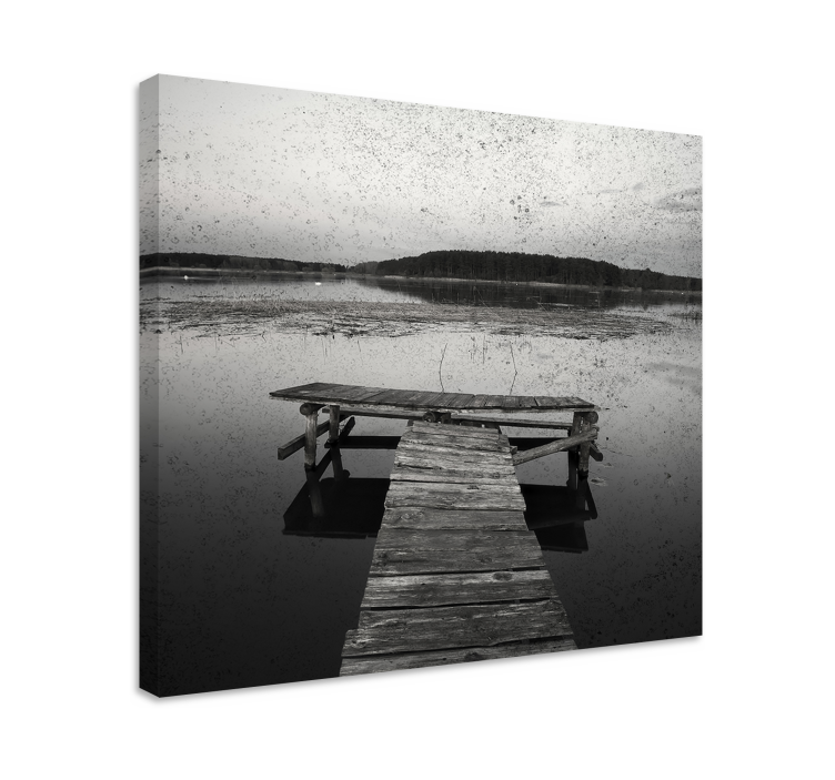 Tableau paysage quai paisible au bord du lac - TenStickers