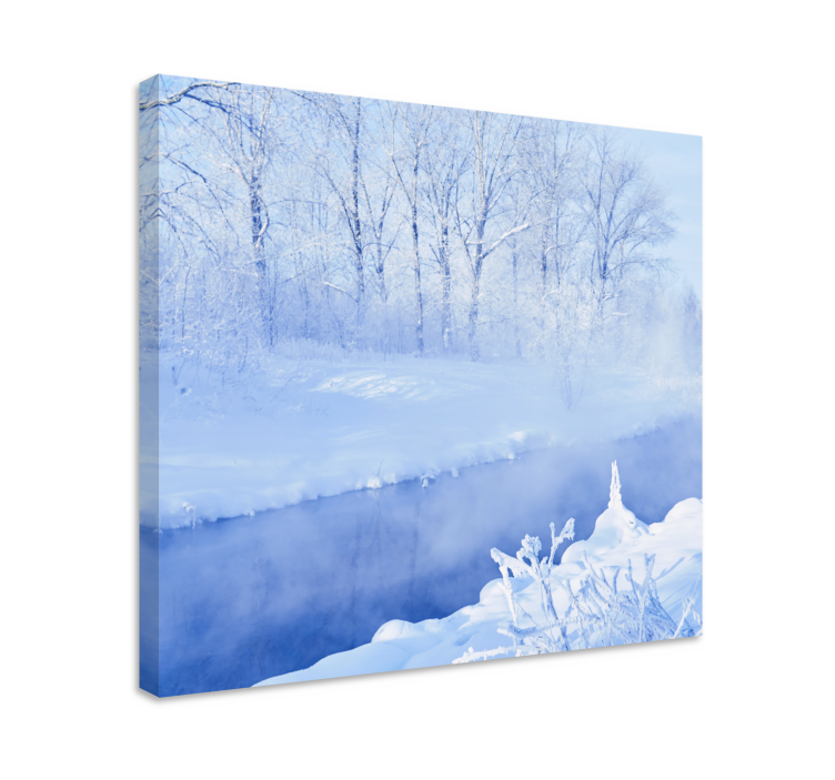 Tableau paysage vue sur un ruisseau d'hiver - TenStickers