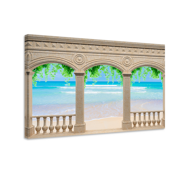 Tableau paysage vue sur l'arche en bord de mer - TenStickers