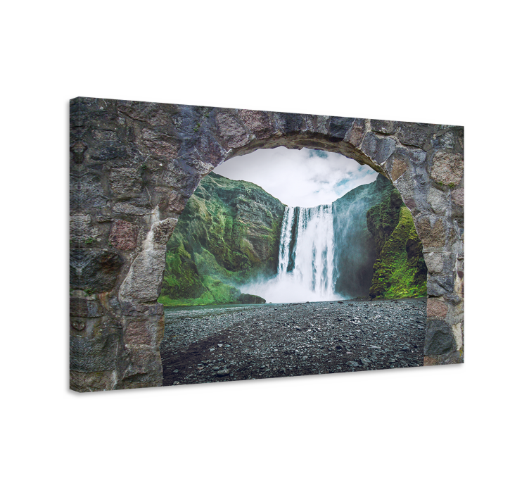 Tableau paysage grande perspective de cascade - TenStickers