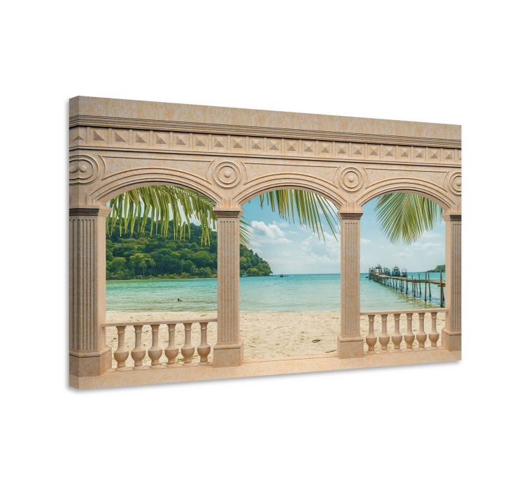 Tableau paysage vue sur une plage tropicale - TenStickers