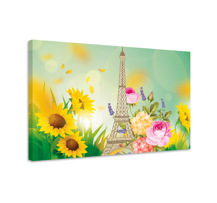 Tableau fleurs et plantes tour eiffel florale - TenStickers