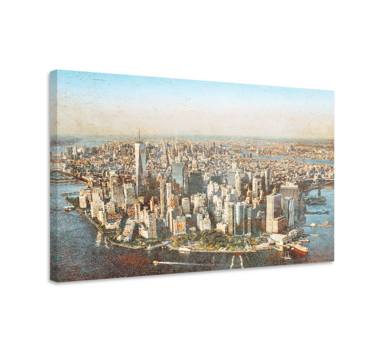 Tableau villes et pays vue aérienne de manhattan - TenStickers