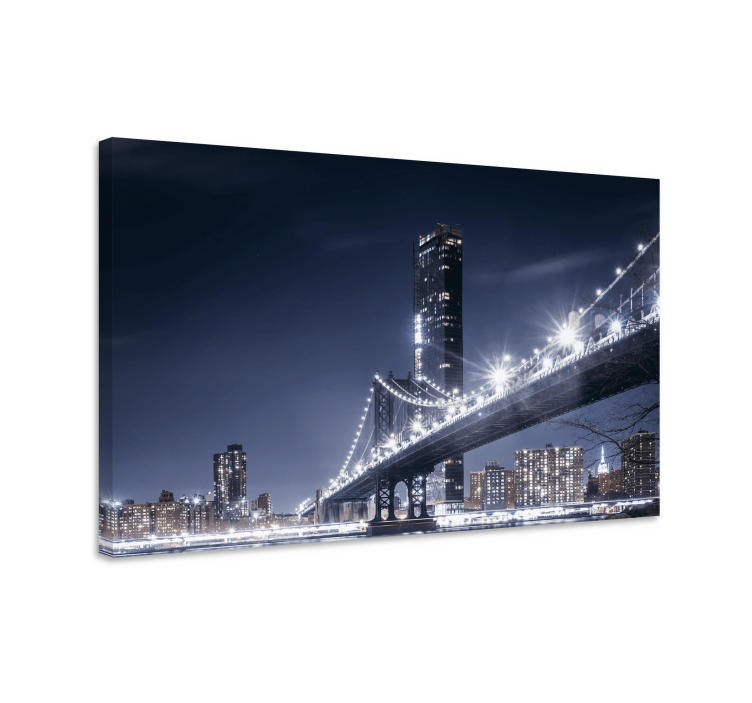 Tableau villes et pays lumières du pont de brooklyn - TenStickers