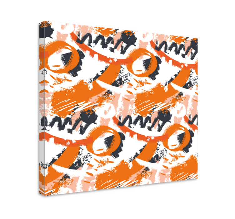 Tableau abstrait formes dynamiques orange - TenStickers