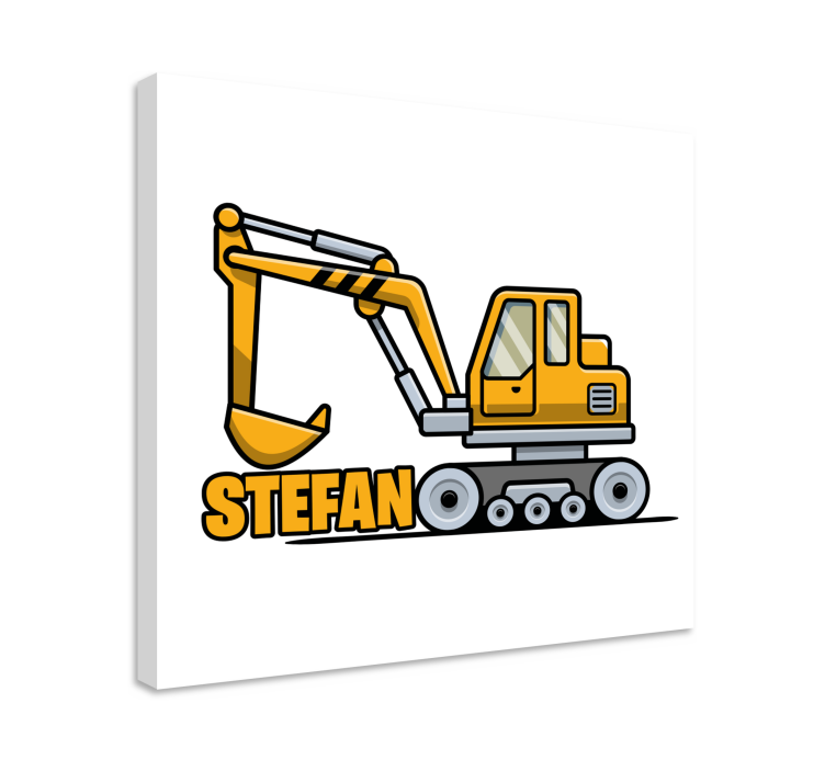 Tableau texte design de machine excavatrice - TenStickers