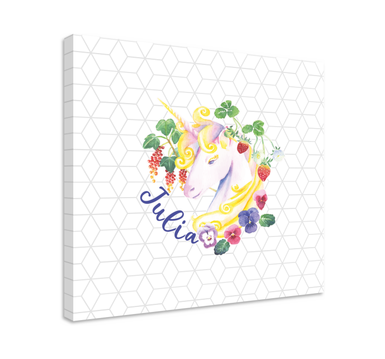Tableau licorne arrangement floral licorne - TenStickers