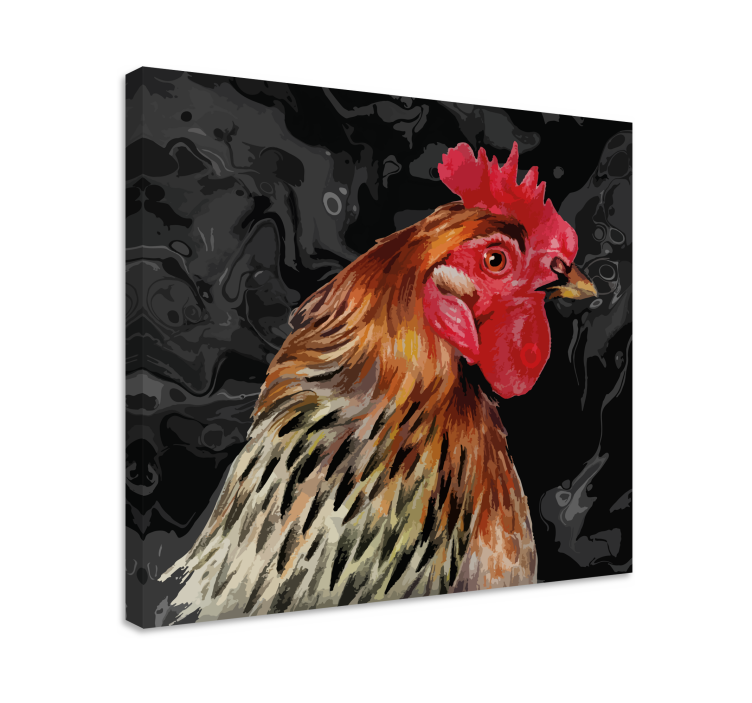 Tableau animaux portrait de coq vibrant - TenStickers