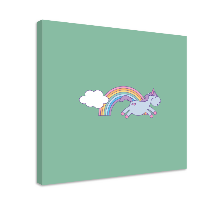 Tableau licorne sautant de joie - TenStickers