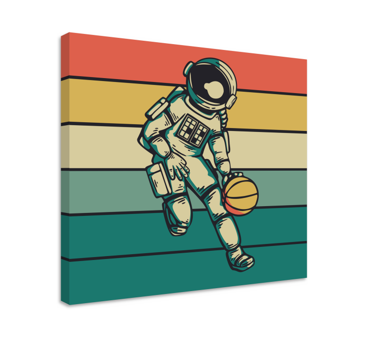 Tableau sports cosmonaut engagé au basket - TenStickers