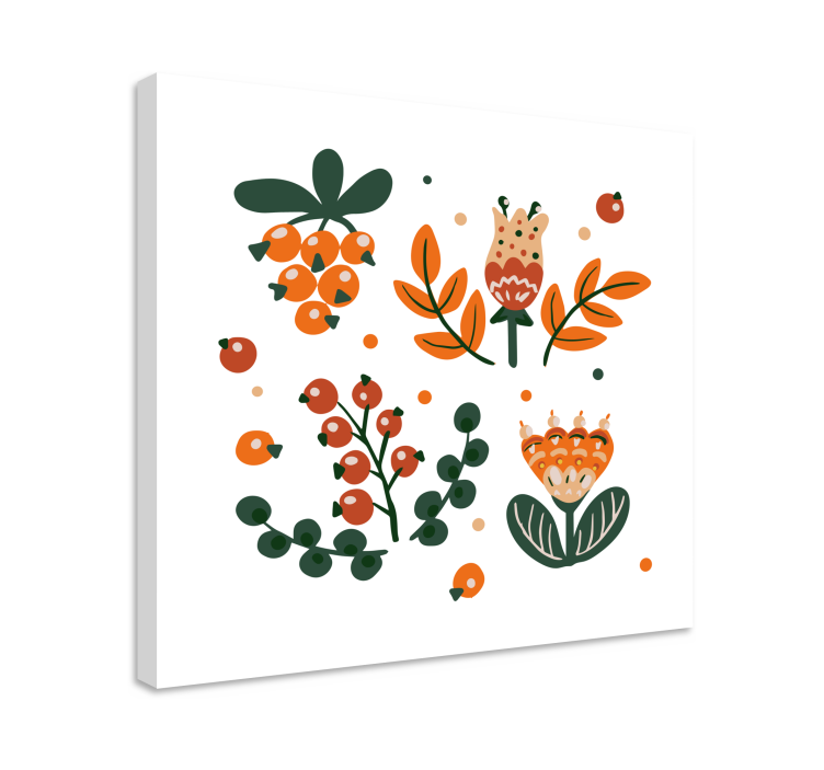 Tableau fleurs et plantes éléments floraux abstraits - TenStickers