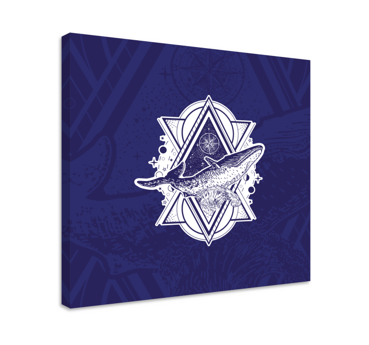 Tableau mer design astral de baleine - TenStickers