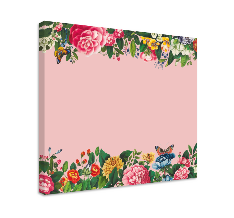 Tableau fleurs et plantes bordure florale vibrante - TenStickers