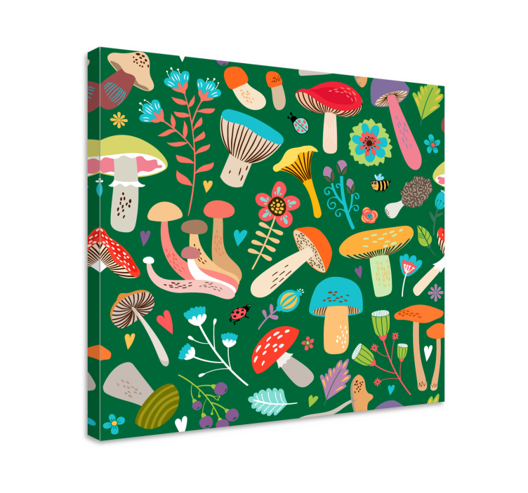 Tableau fleurs et plantes motif champignon vibrant - TenStickers