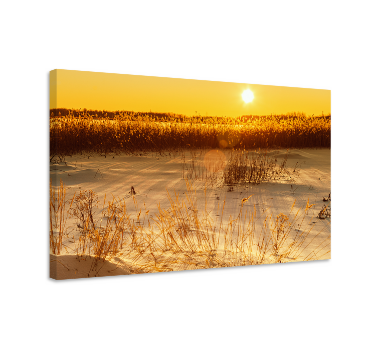 Tableau paysage lever de soleil doré - TenStickers