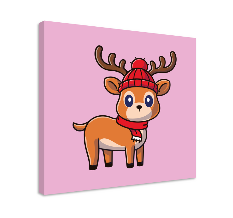 Tableau chevaux adorable dessin animé cerf - TenStickers