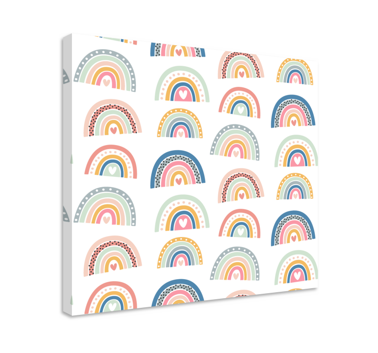Tableau enfants motifs arc-en-ciel colorés - TenStickers