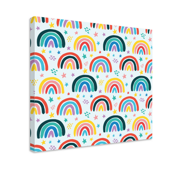 Tableau enfants motif arc-en-ciel coloré - TenStickers