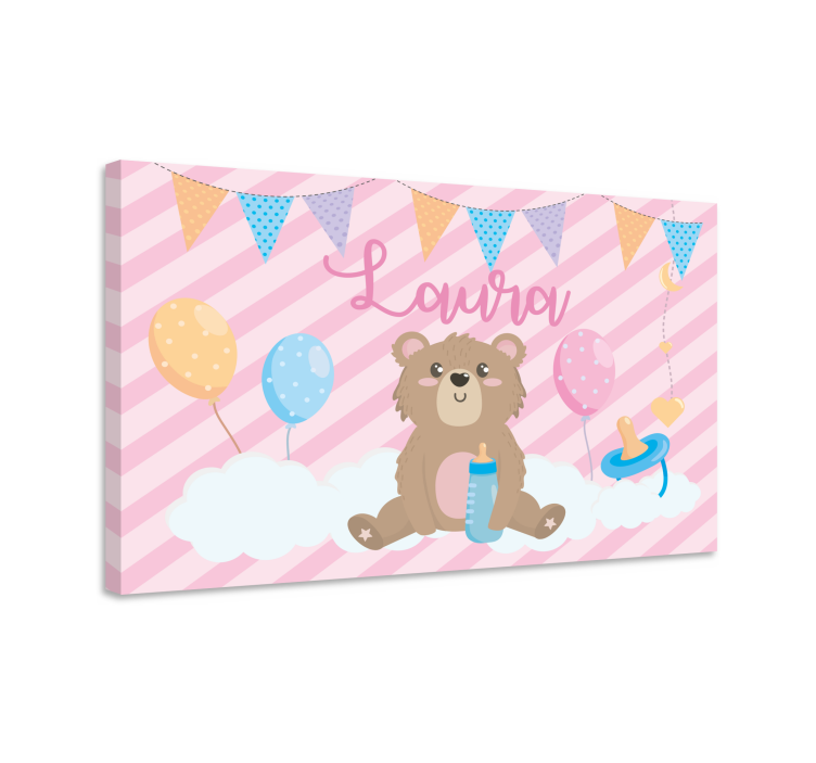 Tableau bébé célébration de l'ours mignon - TenStickers