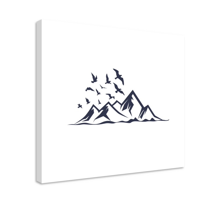 Tableau paysage silhouette de chaîne de montagnes - TenStickers
