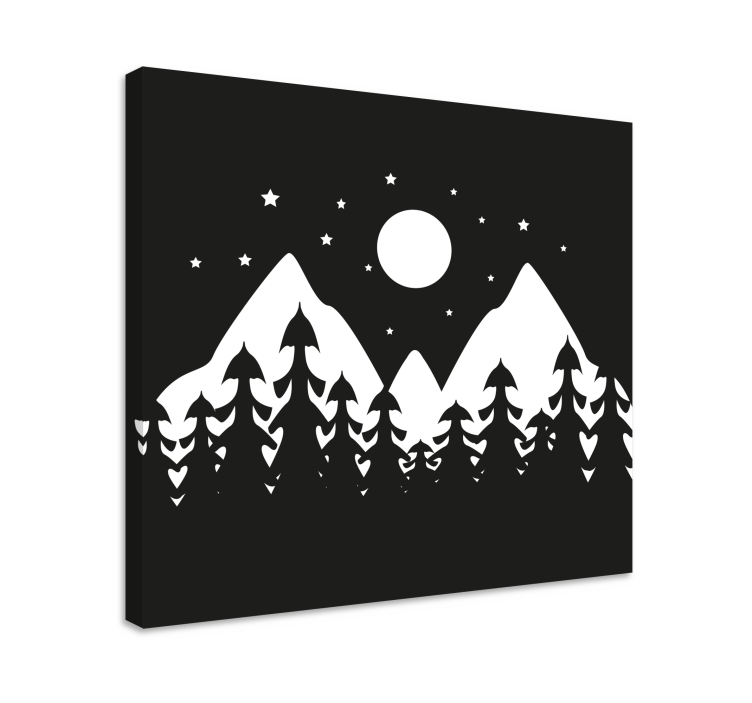 Tableau paysage scène de forêt montagneuse - TenStickers