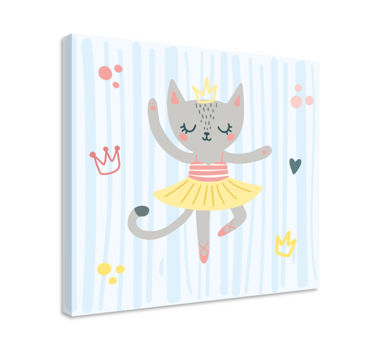 Tableau chat princesse chat dansante - TenStickers