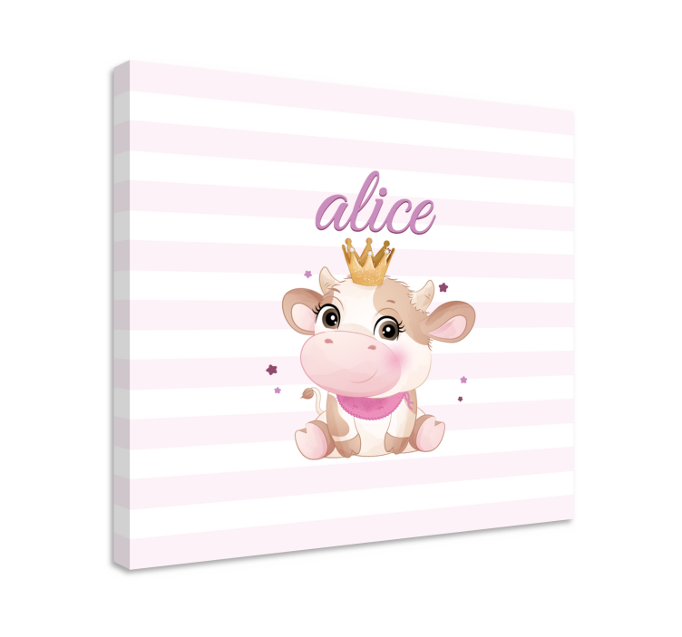 Tableau animaux princesse vache mignonne - TenStickers