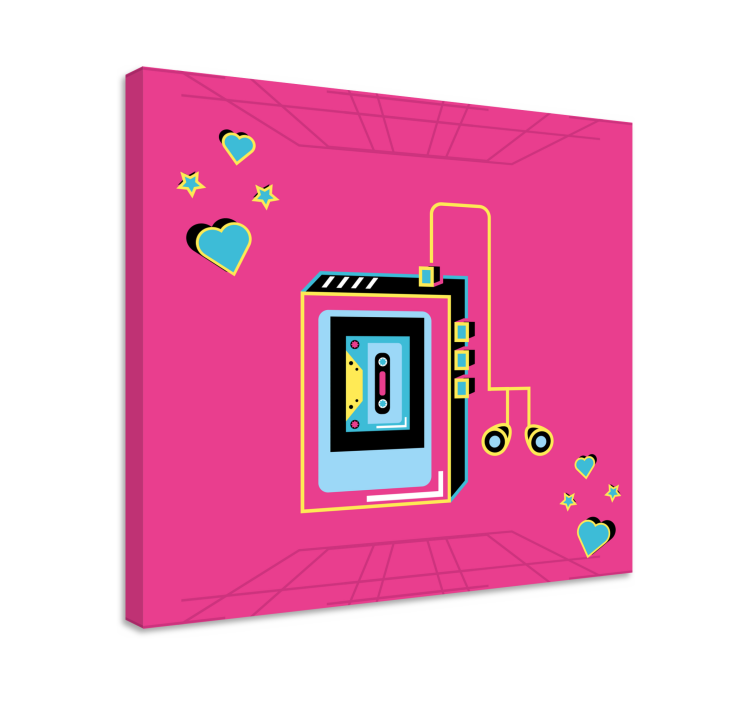 Tableau musique amour de cassette rétro - TenStickers