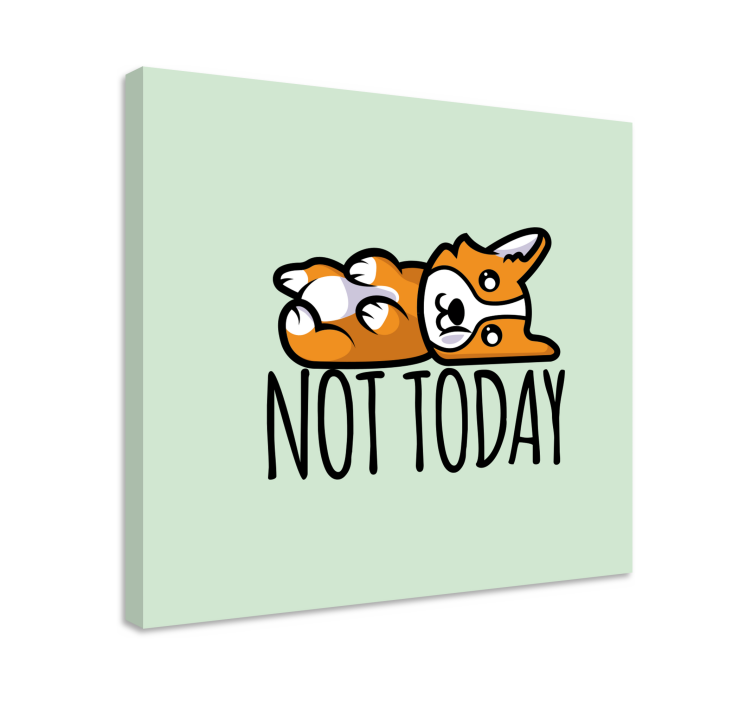 Tableau chiens corgi allongé - TenStickers