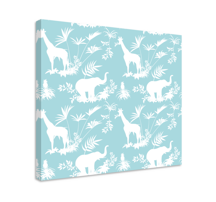 Tableau éléphants et girafes décoratif pour enfants - TenStickers