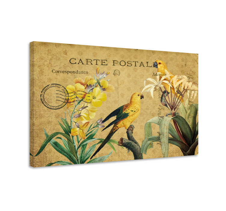 Tableau élégant carte postale vintage d'oiseaux - TenStickers