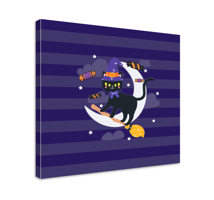 Tableau chat sorcière noire - TenStickers