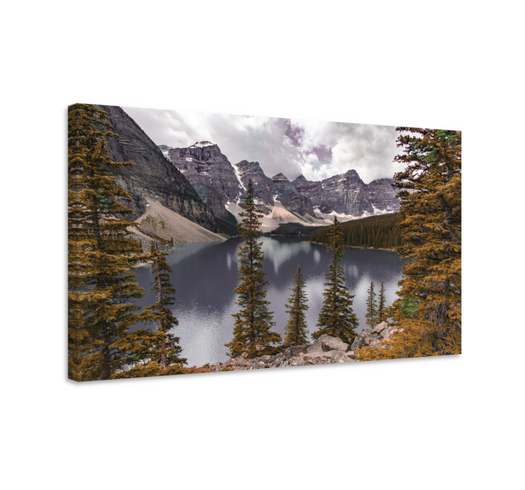 Tableau paysage lac de montagne majestueux - TenStickers