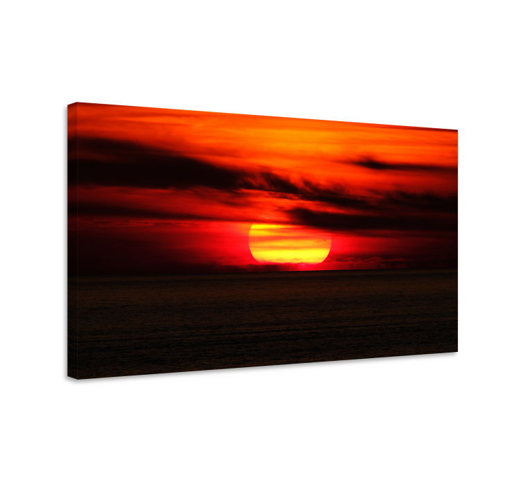 Tableau paysage vue imprenable sur le coucher de soleil - TenStickers