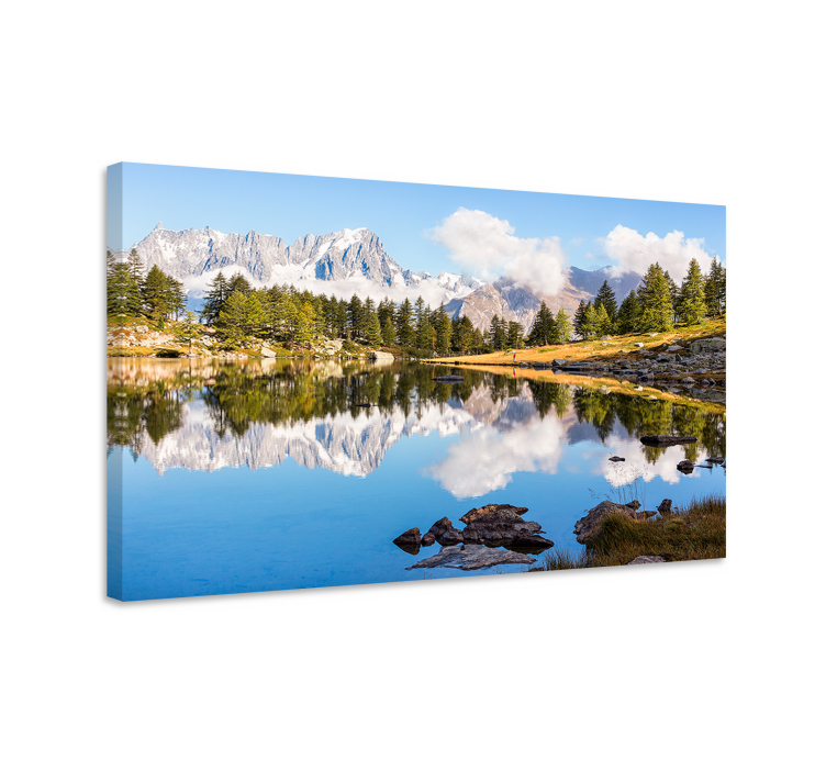 Tableau paysage reflet de montagne - TenStickers