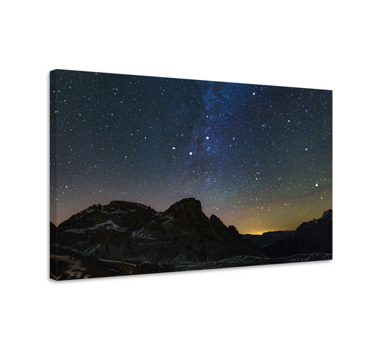 Tableau paysage ciel nocturne en montagne - TenStickers