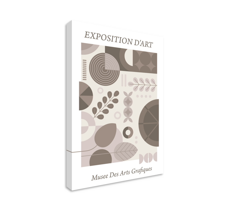 Tableau abstrait motifs de feuilles géométriques - TenStickers