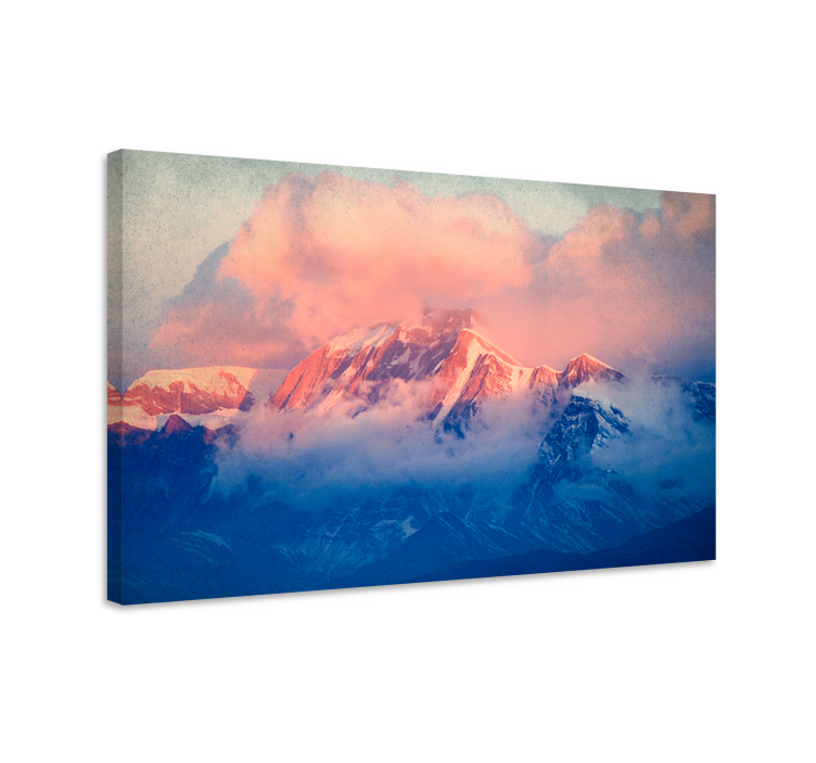 Tableau paysage coucher de soleil sur les sommets - TenStickers