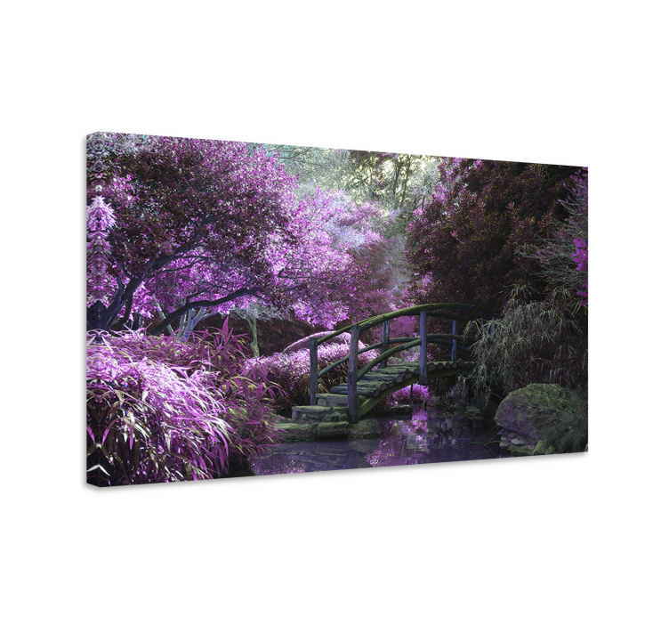 Tableau paysage pont de jardin serein - TenStickers