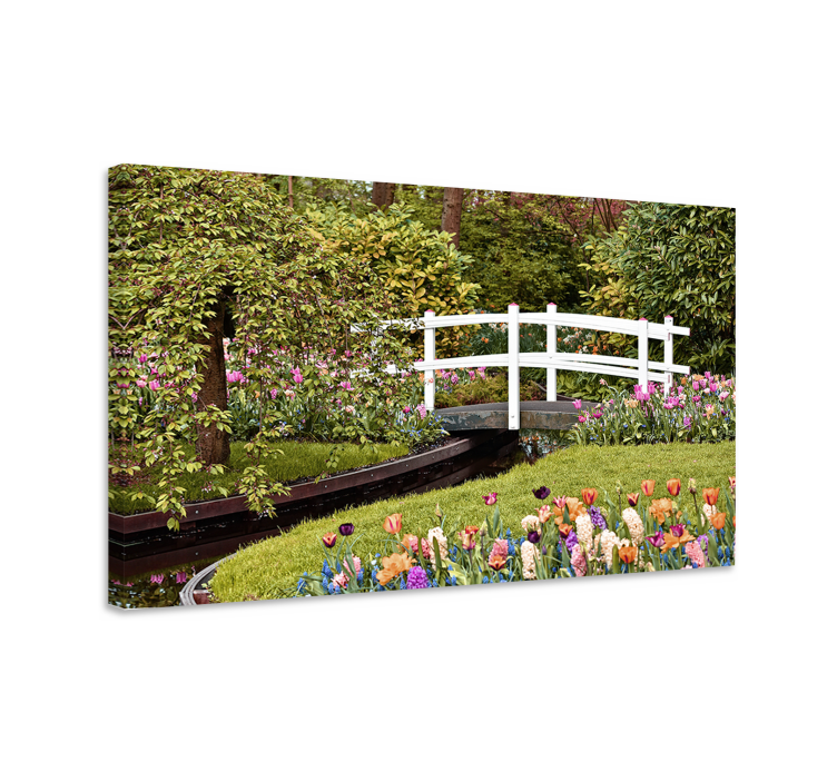 Tableau fleurs et plantes pont de jardin sérénité - TenStickers