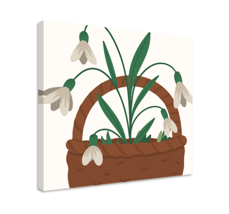 Tableau fleurs et plantes panier de perce-neige - TenStickers