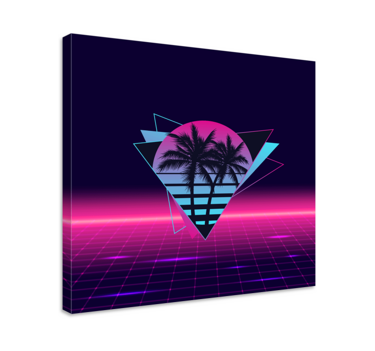 Tableau vintage Palmier de style vaporwave - TenStickers